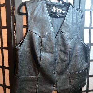 Black Leather Vest
